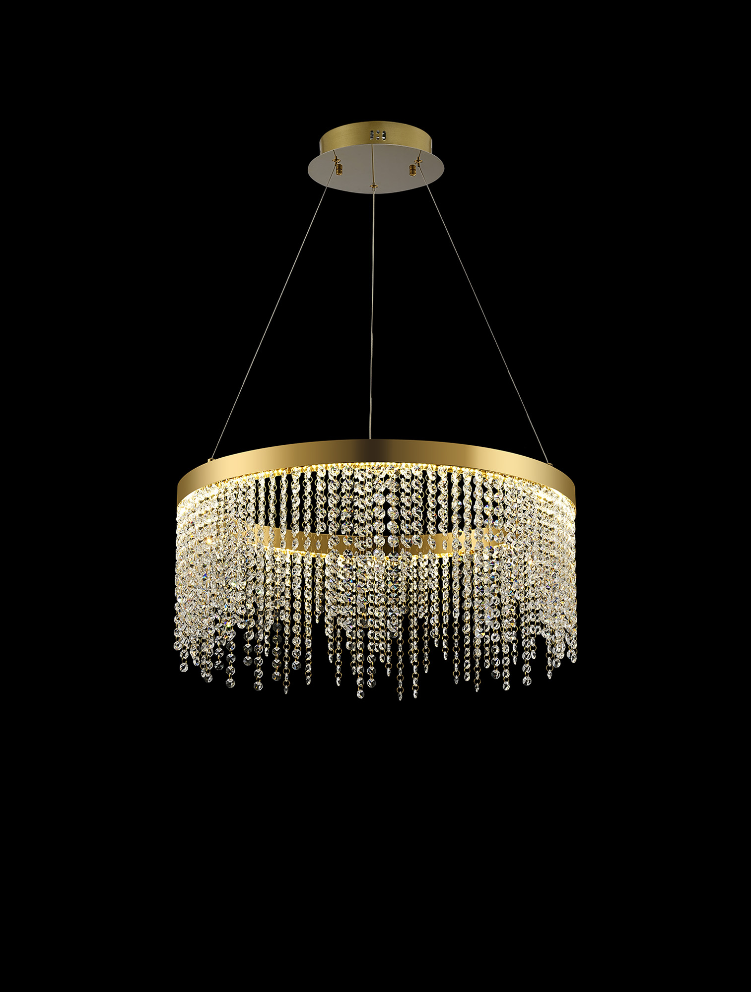 IL32871  Bano Round Dimmable Pendant 29W LED French Gold